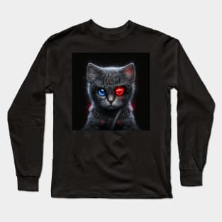 Cat-terminator cyberpunk robot kitten Long Sleeve T-Shirt